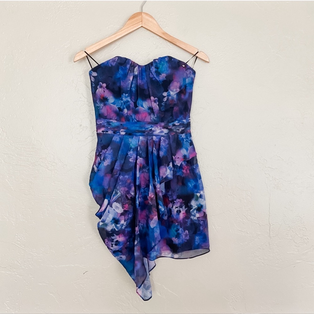 [guess] blue/purple watercolor floral dress